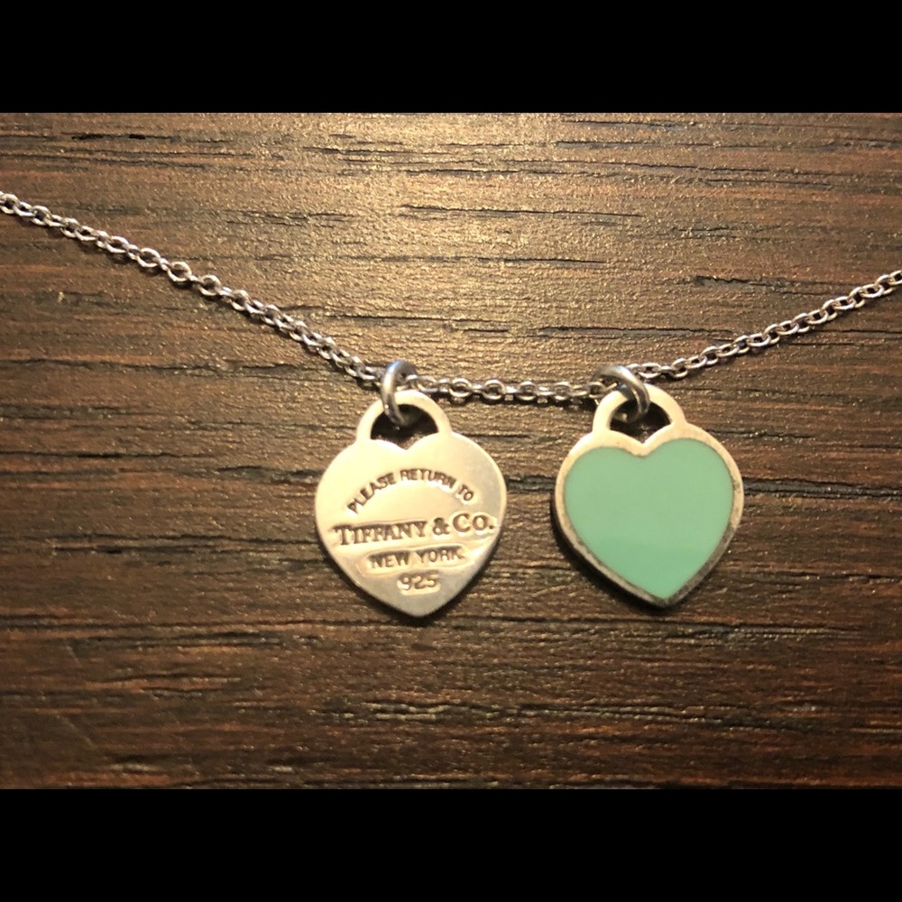 Authentic Tiffany’s Mini Double Heart Tag Pendant